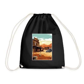Goldfield Ghost Town Nevada Vintage Travel Poster - Drawstring Bag - black - Front