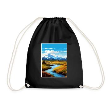 Parc national de Denali Alaska Affiche de voyage Vintage - Sac de sport léger - noir - Devant