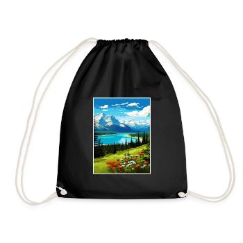 Jasper National Park Kanada Vintage Reiseposter - Turnbeutel - Schwarz - Vorne