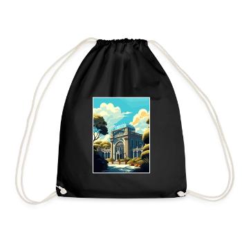 The Bronx Zoo New York State Vintage Travel Poster - Drawstring Bag - black - Front