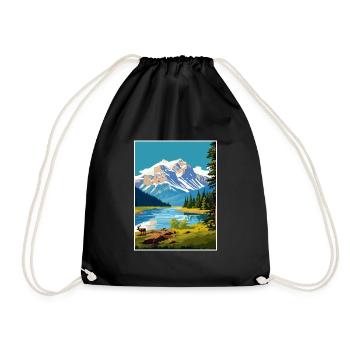 Jasper National Park Kanada Vintage Reiseposter - Turnbeutel - Schwarz - Vorne