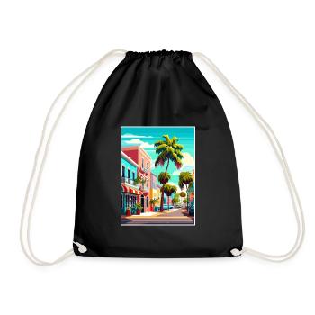 Port St Lucie Beach Floride Affiche de voyage Vintage - Sac de sport léger - noir - Devant