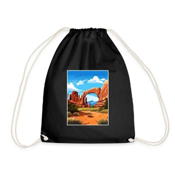 Parc national des Arches Utah Affiche de voyage Vintage - Sac de sport léger - noir - Devant