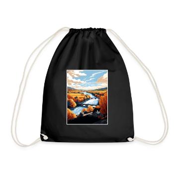 Lehigh Valley Pennsylvania Vintage Travel Poster - Drawstring Bag - black - Front