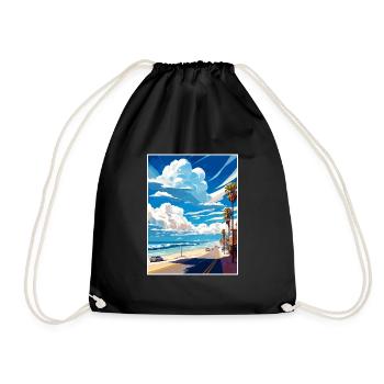 Manhattan Beach Kalifornien Vintage Reiseposter - Turnbeutel - Schwarz - Vorne