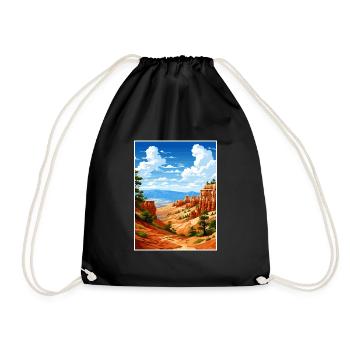 Bryce Canyon National Park Vintage Travel Poster - Drawstring Bag - black - Front