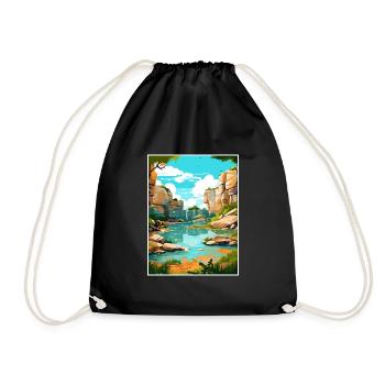 Parc d’État de Mckinney Falls, Texas Affiche de voyage - Sac de sport léger - noir - Devant