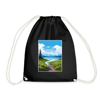 Lake Clark Nationalpark Alaska Reiseposter - Turnbeutel - Schwarz - Vorne