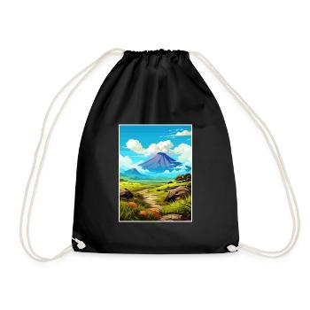 Hawai Volcanoes National Park Travel Poster - Drawstring Bag - black - Front