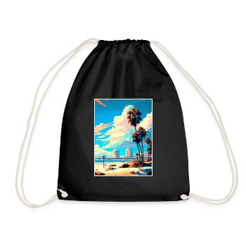 Long Beach Kalifornien Cali Vintage Reiseposter - Turnbeutel - Schwarz - Vorne