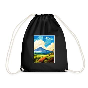 Hawai Volcanoes National Park Travel Poster - Drawstring Bag - black - Front
