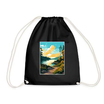 Lac Wallenpaupack Pennsylvanie affiche de voyage - Sac de sport léger - noir - Devant