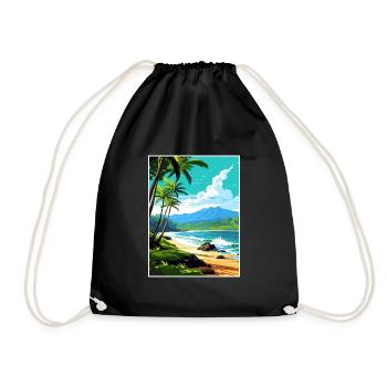 Waianapanapa Hawaï Vintage voyage affiche Souvenir - Sac de sport léger - noir - Devant