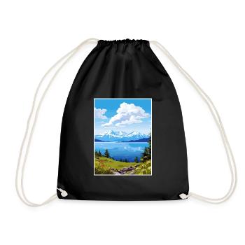 Kachemak Bay Alaska Vintage Reiseposter Souvenir - Turnbeutel - Schwarz - Vorne