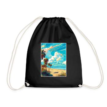 Cocoa Beach Florida Vintage Reiseposter Souvenir - Turnbeutel - Schwarz - Vorne