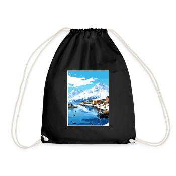 Dutch Harbor Alaska Vintage voyage affiche Souvenir - Sac de sport léger - noir - Devant