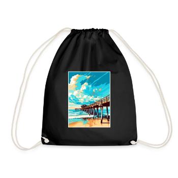 Cocoa Beach Florida Vintage Reiseposter Souvenir - Turnbeutel - Schwarz - Vorne