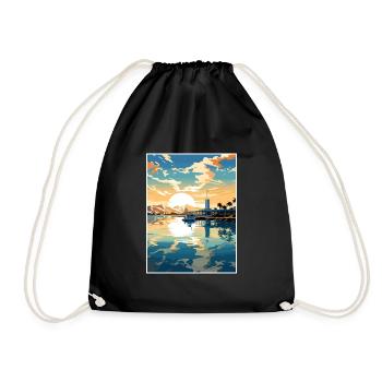 Pearl Harbor Hawaii Vintage Reiseposter Souvenir - Turnbeutel - Schwarz - Vorne