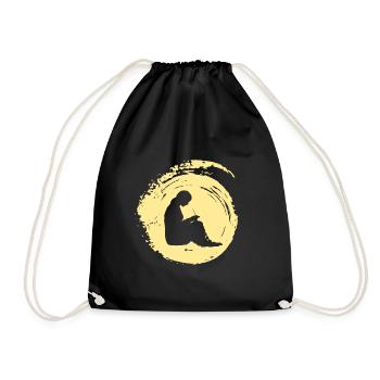 Sewing Thread Crochet - Drawstring Bag - black - Front