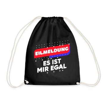 Lustige Sprüche Ist Mir Egal Gleichgültig Relax - Turnbeutel - Schwarz - Vorne