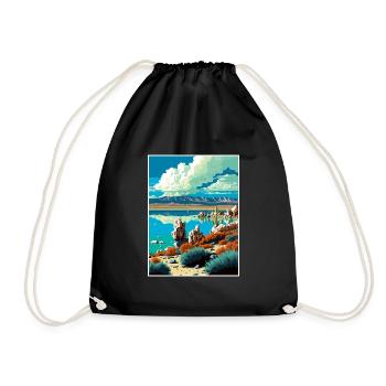 Mono lac Californie Vintage voyage affiche WPA Art - Sac de sport léger - noir - Devant