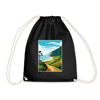 Waipio Valley Hawaï Vintage voyage affiche WPA Art - Sac de sport léger - noir - Devant