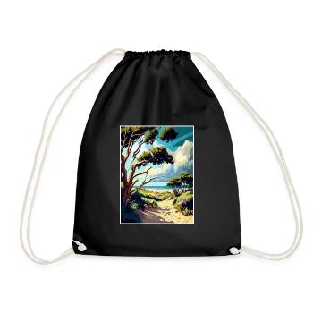 Carpinteria préserver Vintage voyage affiche WPA Art - Sac de sport léger - noir - Devant