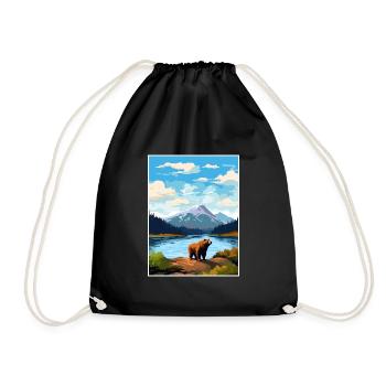 Île de Kodiak Alaska Vintage voyage affiche WPA Art - Sac de sport léger - noir - Devant