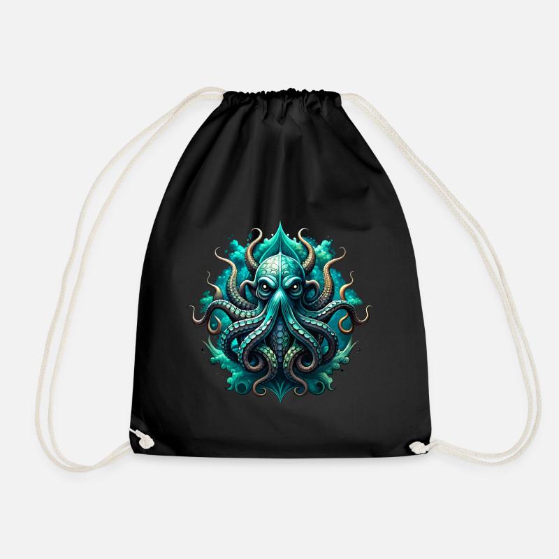 octopuses - Drawstring Bag - black