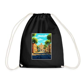 Savannah Georgia Vintage Reiseposter Souvenir - Turnbeutel - Schwarz - Vorne