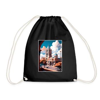 San Antonio Texas Vintage Travel Poster Souvenir - Drawstring Bag - black - Front