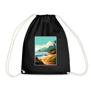 Ke E Beach Hawaï Vintage voyage affiche Souvenir - Sac de sport léger - noir - Devant