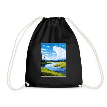 Chena Lake Alaska Vintage Reiseposter Souvenir - Turnbeutel - Schwarz - Vorne