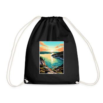 Lac Travis Texas Vintage voyage affiche Souvenir - Sac de sport léger - noir - Devant