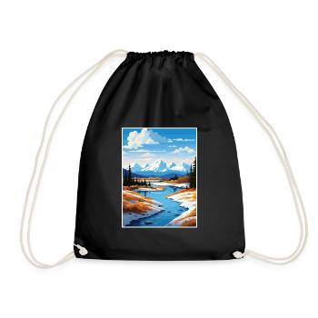 Twin Lakes Alaska Vintage Reiseposter Souvenir - Turnbeutel - Schwarz - Vorne
