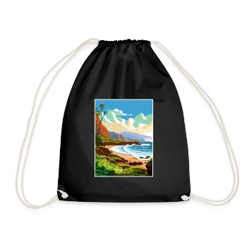 Kauai Hawaii Vintage Voyage Poster WPA Souvenir - Sac de sport léger - noir - Devant