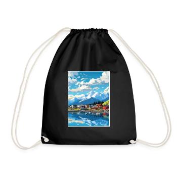 Seward Alaska Vintage Reiseposter WPA Souvenir - Turnbeutel - Schwarz - Vorne