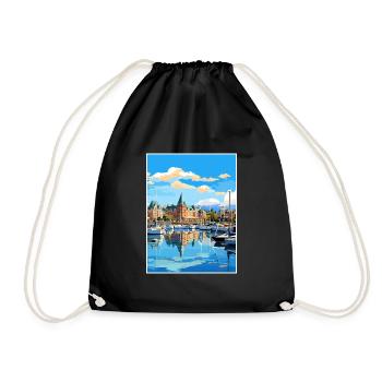 Victoria Canada Affiche de voyage vintage WPA Souvenir - Sac de sport léger - noir - Devant