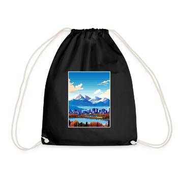 Anchorage Alaska Vintage Reiseposter Souvenir - Turnbeutel - Schwarz - Vorne