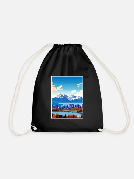 Anchorage Alaska Vintage Reiseposter Souvenir - Turnbeutel - Schwarz