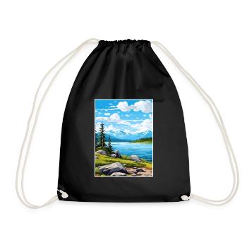 Naknek Lake Alaska Vintage Reiseposter Souvenir - Turnbeutel - Schwarz - Vorne