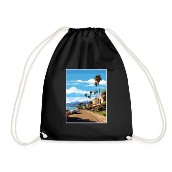 Ventura Californie Vintage voyage affiche Souvenir - Sac de sport léger - noir - Devant