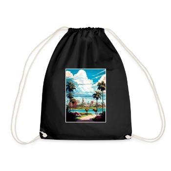 Boca Raton Floride Vintage voyage affiche Souvenir - Sac de sport léger - noir - Devant