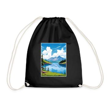 Skilak Lake Alaska Vintage Reiseposter Souvenir - Turnbeutel - Schwarz - Vorne