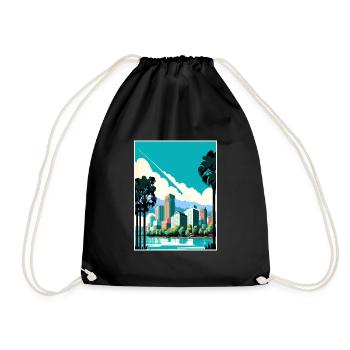 Oakland California Vintage Travel Poster Souvenir - Drawstring Bag - black - Front