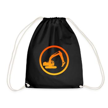 Baggerfahrer Baustelle Hausbau - Turnbeutel - Schwarz - Vorne