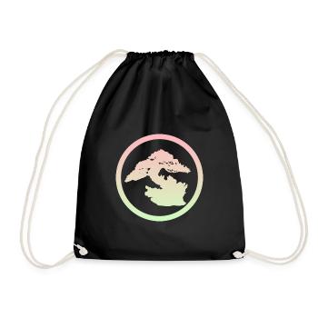 Japanese Art Bonsai Trees - Drawstring Bag - black - Front
