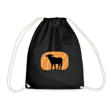 Cow Moo Moo - Drawstring Bag - black - Front