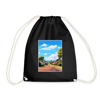 Mount Coot Tha Australia Vintage Travel Poster WPA - Drawstring Bag - black - Front