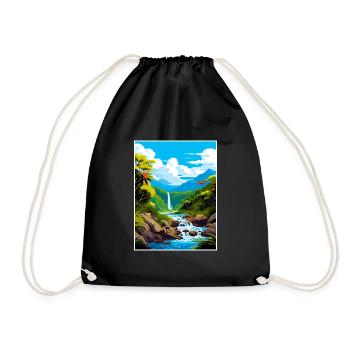 Wet Tropics Of Queensland Vintage Travel Poster - Drawstring Bag - black - Front